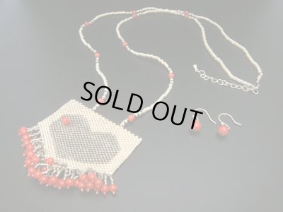 画像1: 【ＳＯＬＤ　ＯＵＴ　ありがとうございました！】（ギリシャ）ハートモチーフビーズネックレス（ピアス付き）