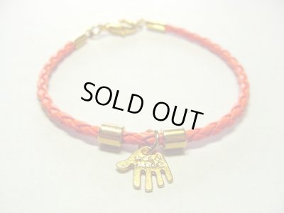 画像1: 【ＳＯＬＤ　ＯＵＴ　ありがとうございました！】【定価2400円】（イスラエル）ハムサレザーブレスレット（オレンジ）