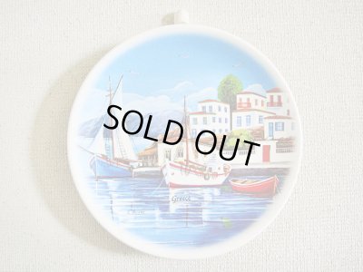 画像1: 【ＳＯＬＤ　ＯＵＴ　ありがとうございました！】【ゆうパック】（ギリシャ雑貨）ギリシャの港の風景の絵皿【ハンドペイント】