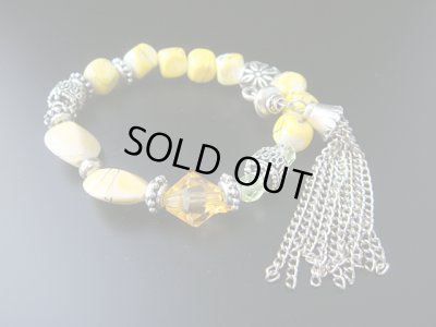 画像1: 【ＳＯＬＤ　ＯＵＴ　ありがとうございました！】【残り僅かなため　おとく！】（ギリシャアクセサリー）ブレスレット型コンボロイ（黄色）【定価１９００円】