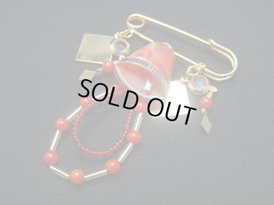 画像1: 【ＳＯＬＤ　ＯＵＴ　ありがとうございました！】＼＼ホワイトデー（*^_^*）半額！セール／／【職人のこだわり　一点もの】（ギリシャアクセサリー）ベルモチーフのアンティークボタン・ブローチ【定価５０００円】