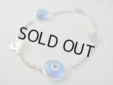 【ＳＯＬＤ　ＯＵＴ　ありがとうございました！】（ギリシャアクセサリー）イーブルアイ（ナザールボンジュウ）渦巻き模様シルバー９２５ブレスレット