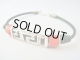 【ＳＯＬＤ　ＯＵＴ　ありがとうございました！】（ギリシャアクセサリー）メアンドロス模様ブレスレット（赤ビーズ）