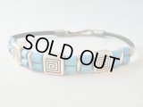 【ＳＯＬＤ　ＯＵＴ　ありがとうございました！】（ギリシャアクセサリー）メアンドロス模様メタル＆ターコイズブルービーズブレスレット