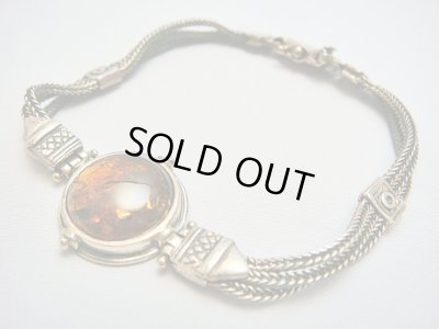 画像1: 【ＳＯＬＤ　ＯＵＴ　ありがとうございました！】【送料無料】（ギリシャジュエリーアクセサリー）ビザンチン風シルバー９２５琥珀（アンバー）ブレスレット【ギリシャ神話】