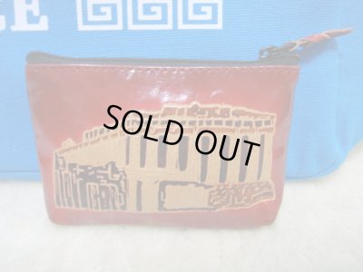 画像1: 【ＳＯＬＤ　ＯＵＴ　ありがとうございました！】【ギリシャ神話】（ギリシャ雑貨）パルテノン神殿レザー小物入れ（赤）