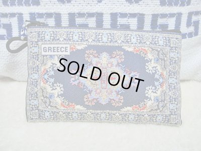 画像1: 【ＳＯＬＤ　ＯＵＴ　ありがとうございました！】（ギリシャ雑貨）布製ギリシャ刺繍イーブルアイ（ナザールボンジュウ）付き小物入れ（紺）