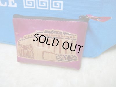 画像1: 【ＳＯＬＤ　ＯＵＴ　ありがとうございました！】【ギリシャ神話】（ギリシャ雑貨）パルテノン神殿レザー小物入れ（サーモンピンク）