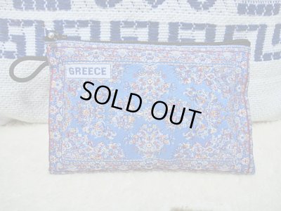 画像1: 【ＳＯＬＤ　ＯＵＴ　ありがとうございました！】（ギリシャ雑貨）布製ギリシャ刺繍イーブルアイ（ナザールボンジュウ）付き小物入れ（スカイブルー）