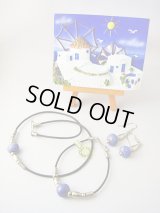 【ＳＯＬＤ　ＯＵＴ　ありがとうございました！】【５周年半額セール！】（ギリシャアクセサリー）「エーゲ海の宝石」ミコノス島ビーズネックレス３点セット（青紫）【定価２３００円】