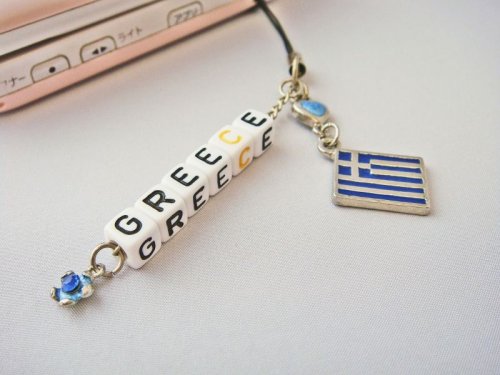 他の写真1: 【ＳＯＬＤ　ＯＵＴ　ありがとうございました！】（ギリシャアクセサリー）ギリシャ国旗・ＧＲＥＥＣＥ携帯ストラップ≪６周年記念価格≫