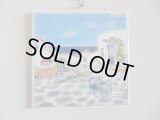 【ＳＯＬＤ　ＯＵＴ　ありがとうございました！】【ゆうパック】（ギリシャ雑貨）タイルの壁飾り（鍋敷）エーゲ海の見えるテラス