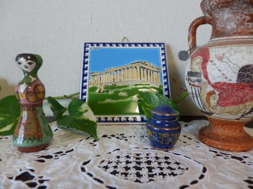 他の写真1: 【ＳＯＬＤ　ＯＵＴ　ありがとうございました！】【ギリシャ神話】（ギリシャ雑貨）タイルの壁飾り（鍋敷）アクロポリスの丘に建つパルテノン神殿【メアンドロス模様】