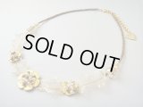 【ＳＯＬＤ　ＯＵＴ　ありがとうございました！】（ギリシャアクセサリー）リーフとお花のスワロフスキークリスタルネックレス