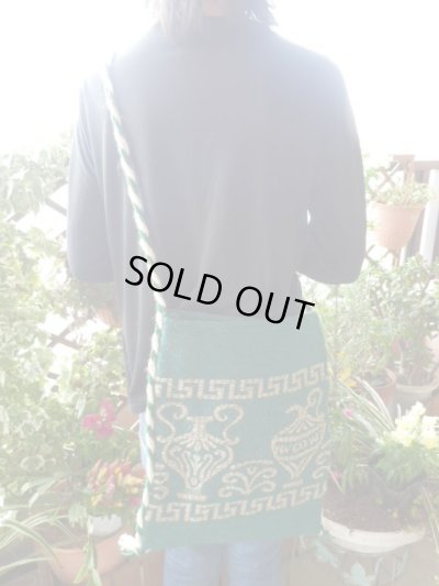 画像1: 【ＳＯＬＤ　ＯＵＴ　ありがとうございました！】【お客様の声あり♪】（ギリシャ雑貨）メアンドロス模様・アンフォラ・ポシェット（大・深緑）