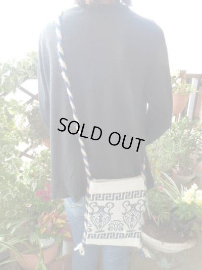 画像1: 【ＳＯＬＤ　ＯＵＴ　ありがとうございました！】（ギリシャ雑貨）メアンドロス模様・アンフォラ・ポシェット（小・白）