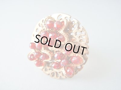 画像1: 【ＳＯＬＤ　ＯＵＴ　ありがとうございました！】【お客様の声あり♪】（ギリシャアクセサリー）愛らしいスワロフスキークリスタルビーズ小花リング（ピンクゴールド）