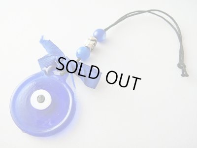 画像1: 【ＳＯＬＤ　ＯＵＴ　ありがとうございました！】（ギリシャ雑貨）リボン付きイーブルアイ（ナザールボンジュウ）と渦巻き模様のお守り（インテリア雑貨）