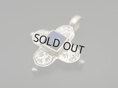 画像1: 【ＳＯＬＤ　ＯＵＴ　ありがとうございました！】【お客様の声あり♪】（ギリシャアクセサリー）シルバー９２５ラピスラズリ・クロス（ギリシャ十字）ペンダントトップ