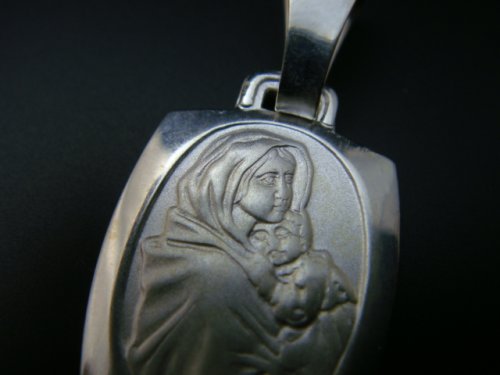 他の写真1: （ギリシャアクセサリー）イエス・キリストを抱く聖母マリアのシルバー９２５ペンダントトップ