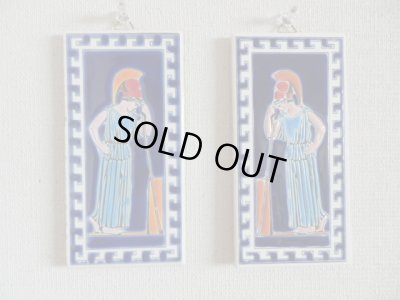 画像1: 【ＳＯＬＤ　ＯＵＴ　ありがとうございました！】【ゆうパック】【ギリシャ神話】（ギリシャ雑貨）タイルの壁飾り・知恵と戦いの女神アテナ【メアンドロス模様】