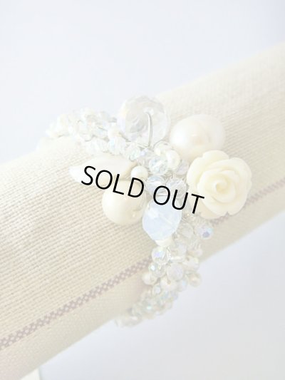 画像1: 【ＳＯＬＤ　ＯＵＴ　ありがとうございました！】【お客様の声あり♪】（ギリシャアクセサリー）スワロフスキークリスタル・淡水パール・バラのブレスレット