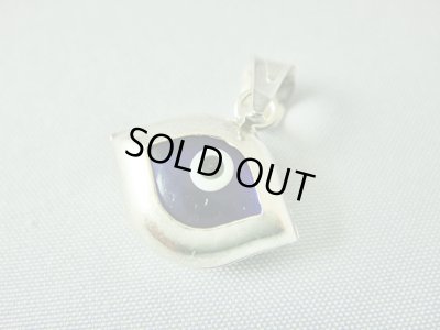 画像1: 【ＳＯＬＤ　ＯＵＴ　ありがとうございました！】（ギリシャアクセサリー）マティ（目）型イーブルアイ（ナザールボンジュウ）シルバー９２５ペンダントトップ（コバルトブルー）