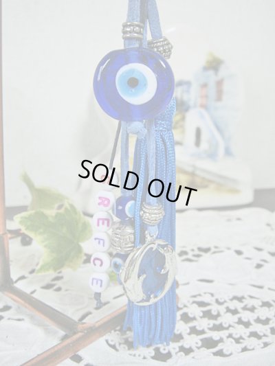 画像1: 【ＳＯＬＤ　ＯＵＴ　ありがとうございました！】【ギリシャ神話】（ギリシャアクセサリー）イーブルアイ（ナザールボンジュウ）・メアンドロス模様・ドルフィン（イルカ）のキーチェーン（キーホルダー）Ａ≪６周年記念価格≫