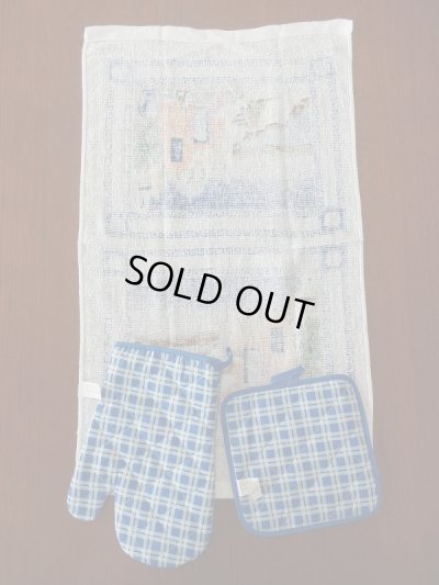 画像4: 【ＳＯＬＤ　ＯＵＴ　ありがとうございました！】【お客様の声あり♪】【メアンドロス模様】（ギリシャ雑貨）サントリーニ島キッチン３点セット（ミトン・鍋つかみ・タオル）Greece