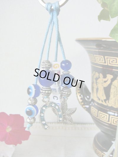 画像1: 【ＳＯＬＤ　ＯＵＴ　ありがとうございました！】【お客様の声あり♪】（ギリシャアクセサリー）イーブルアイ（ナザールボンジュウ）・馬蹄キーチェーン（キーホルダー）≪６周年記念価格≫