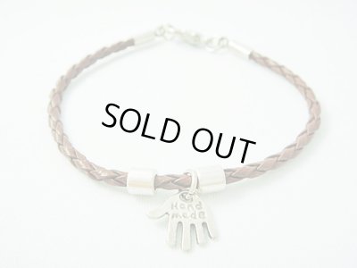 画像1: 【ＳＯＬＤ　ＯＵＴ　ありがとうございました！】【定価2400円】（イスラエル）ハムサレザーブレスレット（茶色・シルバー）