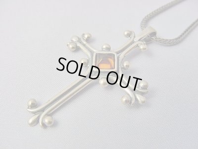 画像1: 【ＳＯＬＤ　ＯＵＴ　ありがとうございました！】（ギリシャ）ビザンチン風・琥珀のクロスペンダントトップ