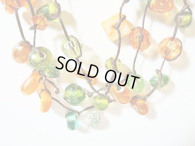 画像1: 【ＳＯＬＤ　ＯＵＴ　ありがとうございました！】【定価３２００円】（トルコアクセサリー）カラフルビーズネックレス（オレンジ・緑）