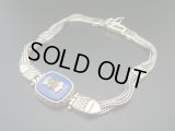 【ＳＯＬＤ　ＯＵＴ　ありがとうございました！】【送料無料】（ギリシャアクセサリー）ビザンチン風ラピス・ガーネット・シルバーブレスレット【一点もの】