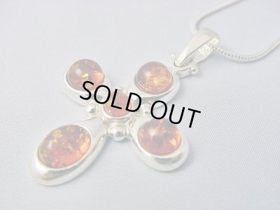 画像1: 【ＳＯＬＤ　ＯＵＴ　ありがとうございました！】（ギリシャ）ビザンチン風・琥珀のクロスペンダントトップ