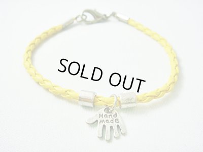 画像1: 【ＳＯＬＤ　ＯＵＴ　ありがとうございました！】【定価2400円】（イスラエル）ハムサレザーブレスレット（黄色・シルバー）