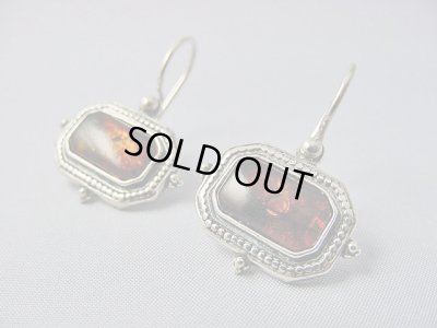 画像1: 【ＳＯＬＤ　ＯＵＴ　ありがとうございました！】（ギリシャ）ビザンチン風・琥珀のピアス