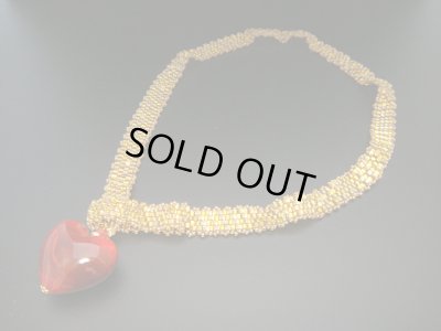 画像1: 【ＳＯＬＤ　ＯＵＴ　ありがとうございました！】（ギリシャ）ベネチアンガラスとビーズのチョーカータイプネックレス（ゴールド系）