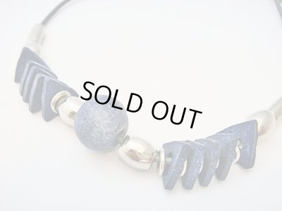 画像1: 【ＳＯＬＤ　ＯＵＴ　ありがとうございました！】（ギリシャ）ミコノス・セラミックビーズネックレス（紺）