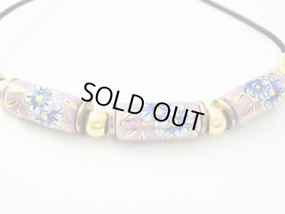 画像1: 【ＳＯＬＤ　ＯＵＴ　ありがとうございました！】【定価１５００円】（ギリシャ）ミコノスビーズ・フローラルネックレス（紫）