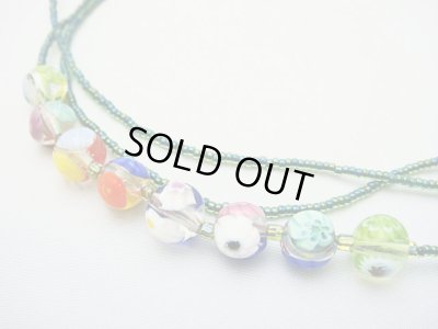 画像1: 【ＳＯＬＤ　ＯＵＴ　ありがとうございました！】（ギリシャアクセサリー）イーブルアイ（ナザールボンジュウ）・ベネチアンガラス・チェコビーズロングネックレス（緑）