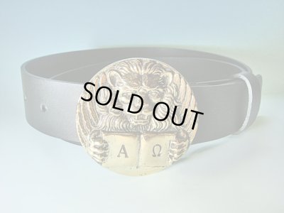 画像1: 【ＳＯＬＤ　ＯＵＴ　ありがとうございました！】【５周年半額セール！】（ギリシャ雑貨）アレキサンダー大王のシンボル「ライオン」バックルベルト【ゆうパック】【定価９８００円】