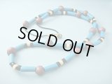 【ＳＯＬＤ　ＯＵＴ　ありがとうございました！】【定価３９００円】（ギリシャアクセサリー）ミコノス・セラミックビーズネックレス（水色・紫）