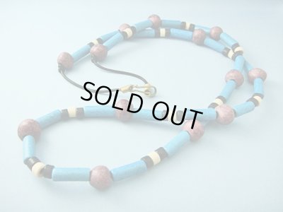 画像1: 【ＳＯＬＤ　ＯＵＴ　ありがとうございました！】【定価３９００円】（ギリシャアクセサリー）ミコノス・セラミックビーズネックレス（水色・紫）