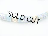 【ＳＯＬＤ　ＯＵＴ　ありがとうございました！】【定価１５００円】（ギリシャアクセサリー）ミコノスビーズ・フローラルネックレス（青緑）