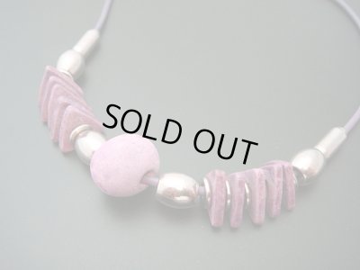 画像1: 【ＳＯＬＤ　ＯＵＴ　ありがとうございました！】【半額セール！】（ギリシャアクセサリー）ミコノス・セラミックビーズネックレス（薄紫）【定価１９００円】