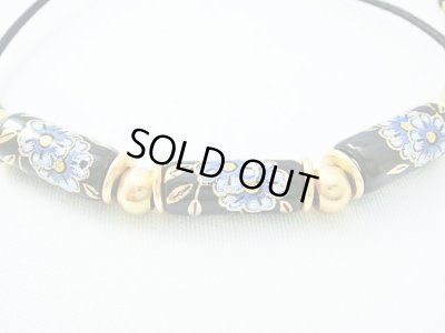 画像1: 【ＳＯＬＤ　ＯＵＴ　ありがとうございました！】（ギリシャ）ミコノスビーズ・フローラルネックレス（黒）