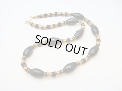 画像1: 【ＳＯＬＤ　ＯＵＴ　ありがとうございました！】【定価２１００円】（ギリシャアクセサリー）ミコノス・セラミックビーズネックレス（黒）