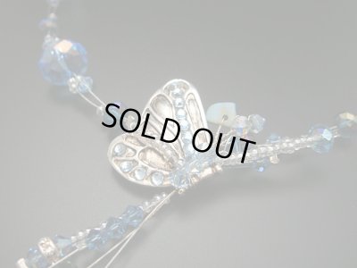 画像1: 【ＳＯＬＤ　ＯＵＴ　ありがとうございました！】（ギリシャアクセサリー）スワロフスキー・バタフライネックレス（シルバー）