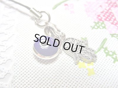 画像1: 【ＳＯＬＤ　ＯＵＴ　ありがとうございました！】（イスラエル・トルコ）ハムサ・イーブルアイ携帯ストラップ（濃紺・シルバー）